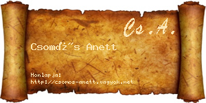 Csomós Anett névjegykártya