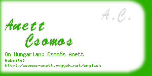 anett csomos business card